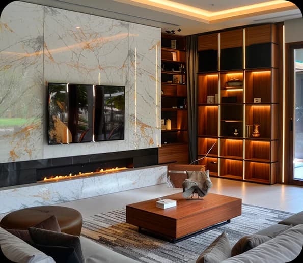 Renderização arquitetônica living room