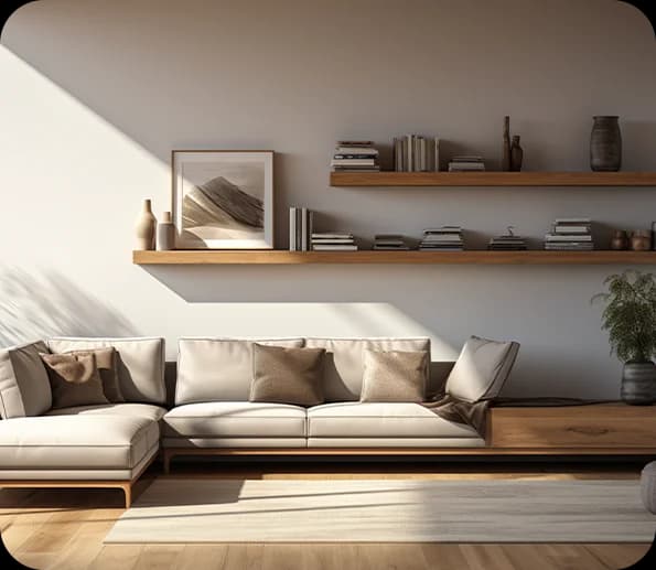 Renderização arquitetônica living room